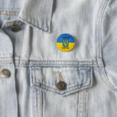Custom I support Ukraine UKRAINIAN FLAG Pin Patch Ronde Button 3,2 Cm (In situ)