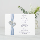 Custom Ice Blue Hearts Bachelorette Party Invite Kaart (Staand voorkant)