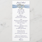 Custom Ice Blue Hearts Menu Kaart (Voorkant)
