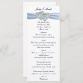 Custom Ice Blue Hearts Menu Kaart (Voorkant / Achterkant)
