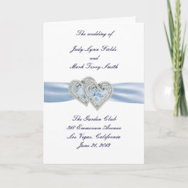 Custom Ice Blue Hearts Program Kaart