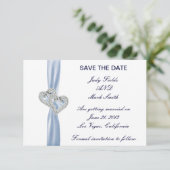 Custom Ice Blue Hearts Sla de datum Kaart (Staand voorkant)