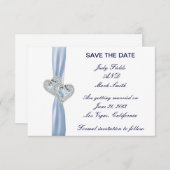 Custom Ice Blue Hearts Sla de datum Kaart (Voorkant / Achterkant)