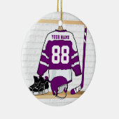 Custom Ice Hockey Jersey Keramisch Ornament (Rechts)