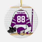 Custom Ice Hockey Jersey Keramisch Ornament (Voorkant)