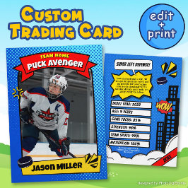 Custom Ice Hockey Trading Kaart, Comic Hockey Kaar Contactkaartje