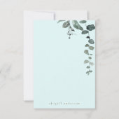 Custom Icy Blue Botanical Foliage Bride Blank Bedankkaart (Voorkant)