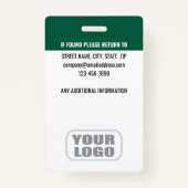 Custom ID Security Guard QR Code Fotonaam Groen Badge (Achterkant)