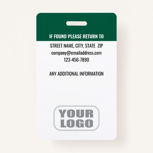 Custom ID Security Guard QR Code Fotonaam Groen Badge (Achterkant)