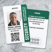 Custom ID Security Guard QR Code Fotonaam Groen Badge