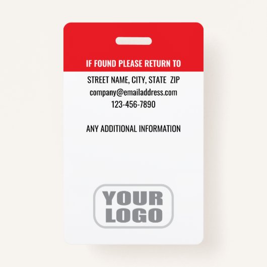 Custom ID Security Guard QR Code Fotonaam Rood Badge (Achterkant)