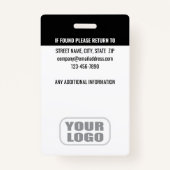 Custom ID Security Guard QR Code Fotonaam Zwart Badge (Achterkant)