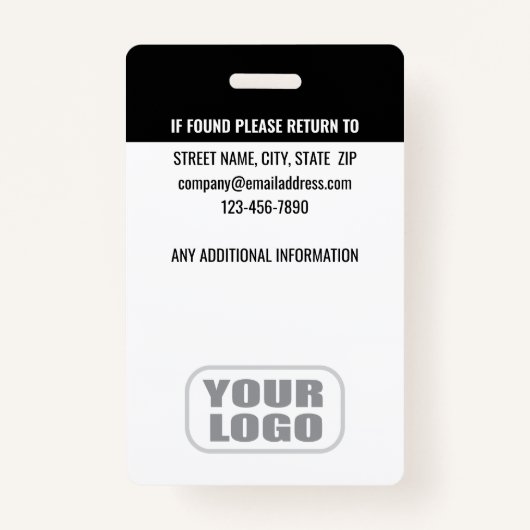 Custom ID Security Guard QR Code Fotonaam Zwart Badge (Achterkant)