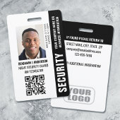 Custom ID Security Guard QR Code Fotonaam Zwart Badge