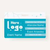 Custom identification badge with QR code and logo (Voorkant)