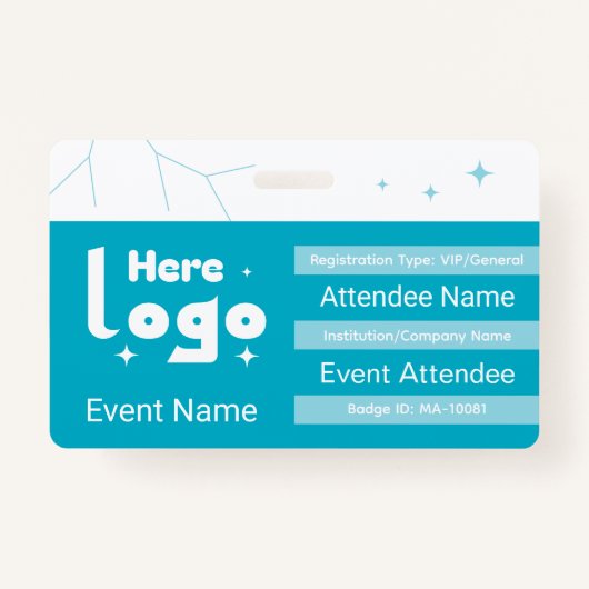 Custom identification badge with QR code and logo (Voorkant)