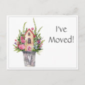 Custom, ik ben verhuisd, Waterverf illustratie, Briefkaart (Voorkant)