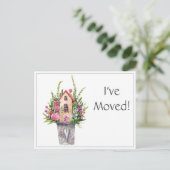 Custom, ik ben verhuisd, Waterverf illustratie, Briefkaart (Staand voorkant)