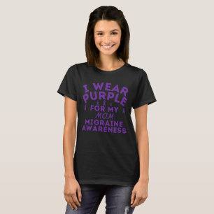 Custom Ik Draag Paarse voor mijn vader migraine be T-shirt