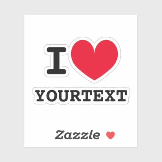 Custom Ik hart Ik hou van sjabloon vinyl sticker (Vel)