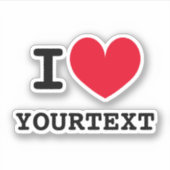 Custom Ik hart Ik hou van sjabloon vinyl sticker (Voorkant)