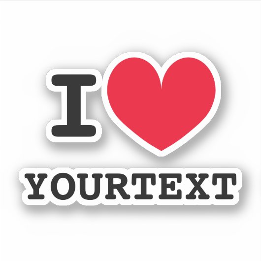 Custom Ik hart Ik hou van sjabloon vinyl sticker (Voorkant)