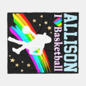 CUSTOM IK HOU VAN BASKETBAL FLEECE DEKEN (Voorkant (Horizontaal))