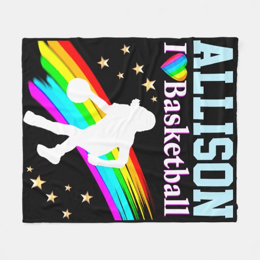 CUSTOM IK HOU VAN BASKETBAL FLEECE DEKEN (Voorkant (Horizontaal))