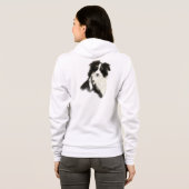 Custom Ik hou van Border Collies Waterverf Dog Pet Hoodie (Achterkant volledig)