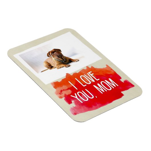 Custom Ik hou van je mam hond foto magneet (Rechterzijde)