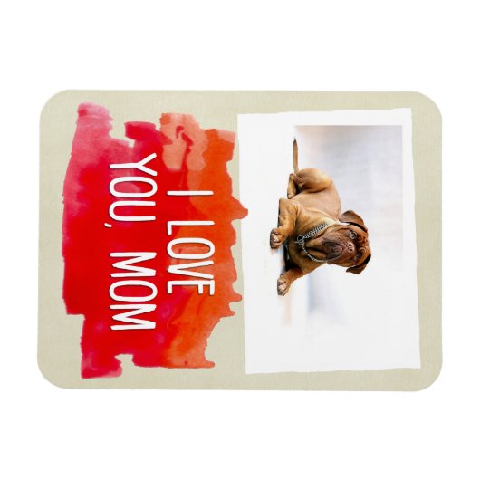 Custom Ik hou van je mam hond foto magneet (Horizontaal)