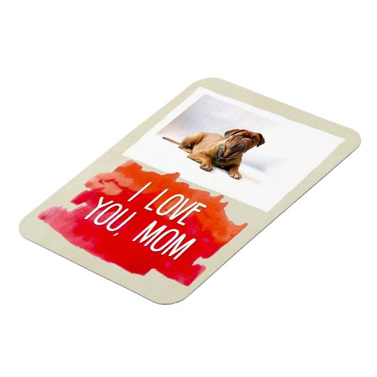 Custom Ik hou van je mam hond foto magneet (Linkerzijde)