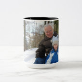 Custom Ik hou van je Opa Foto Tweekleurige Koffiemok (Center)