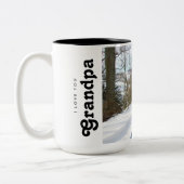 Custom Ik hou van je Opa Foto Tweekleurige Koffiemok (Links)