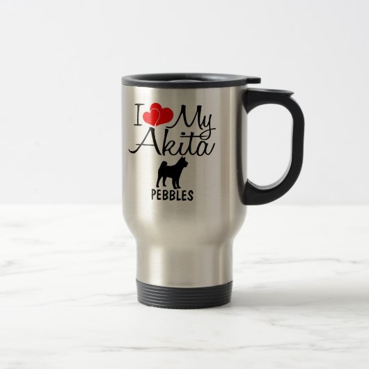 Custom Ik hou van mijn Akita Reisbeker (Rechts)