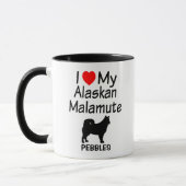 Custom Ik hou van mijn Alaskan Malamute hond Mok (Links)