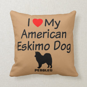 Custom Ik hou van mijn Amerikaanse Eskimo hond Kussen