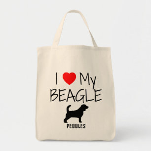 Custom Ik hou van mijn Beagle Canvas tas
