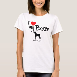 Custom Ik hou van mijn Boxer T-shirt