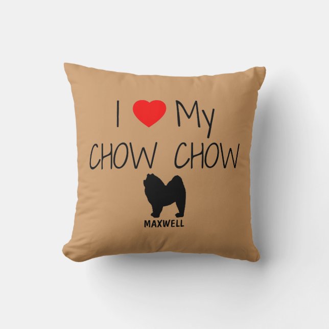 Custom Ik hou van mijn Chow Chow Kussen (Voorkant)