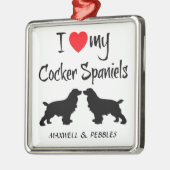 Custom Ik hou van mijn Cocker Spaniels Metalen Ornament (Links)