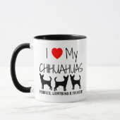 Custom Ik hou van mijn drie Chihuahua's Mok (Links)