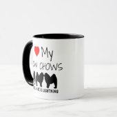 Custom Ik hou van mijn drie Chow Chows Mok (Voorkant links)