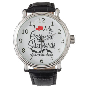 Custom Ik hou van mijn drie Duitse herders horloge