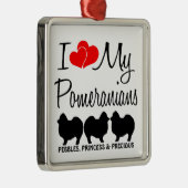 Custom Ik hou van mijn drie Pomeranians Ornament (Rechts)