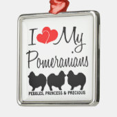 Custom Ik hou van mijn drie Pomeranians Ornament (Links)