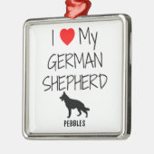 Custom Ik hou van mijn Duitse herder Metalen Ornament (Links)