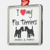 Custom Ik hou van mijn Fox Terriers Metalen Ornament (Links)
