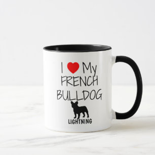 Custom Ik hou van mijn Franse buldog Mok