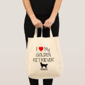 Custom Ik hou van mijn Golden Retriever Tote Bag (Voorkant (product))